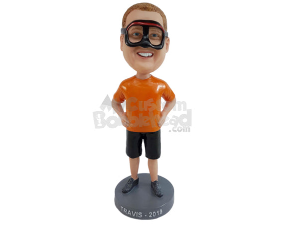 Custom Bobblehead Guy About To Go For Snorkeling - Leisure & Casual Casual Males Personalized Bobblehead & Cake Topper Custom Bobblehead Guy About To Go For Snorkeling - Leisure & Casual Casual Males Personalized Bobblehead & Cake Topper
